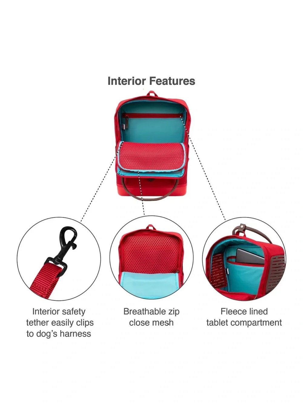 Kurgo Nomad Carrier Backpack  - Red - Up to 15 LBS